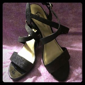 Fiona Night black strappy heels, size 8.5